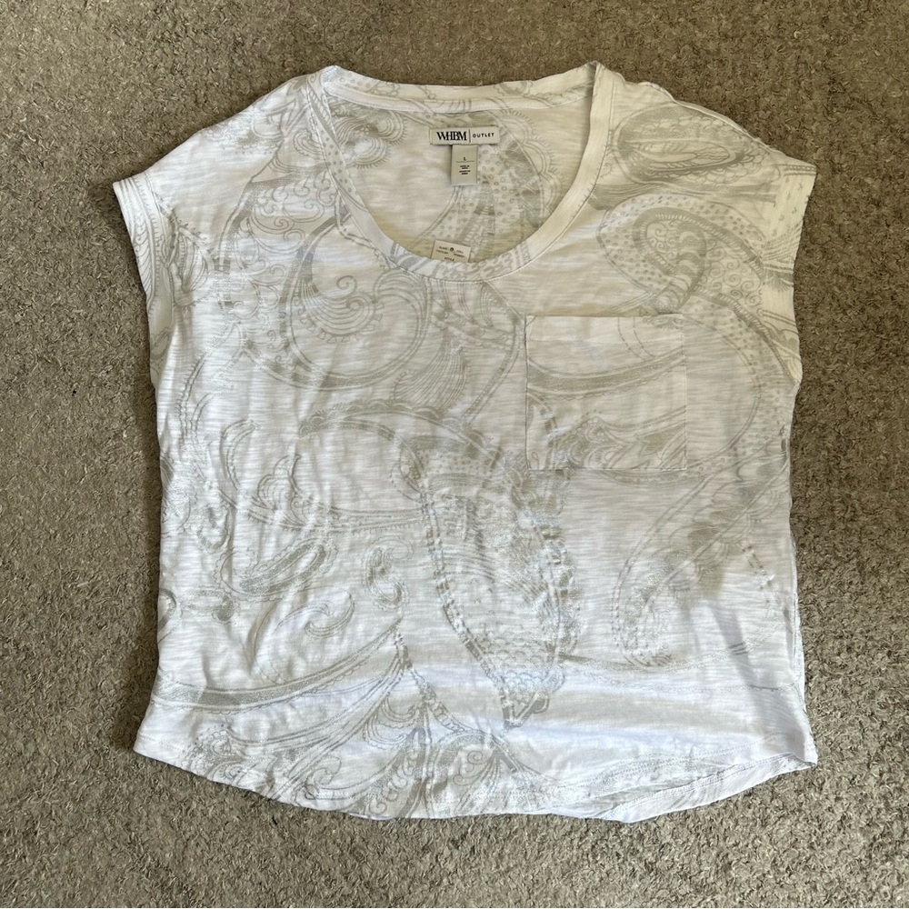 White House Black Market White Paisley Top